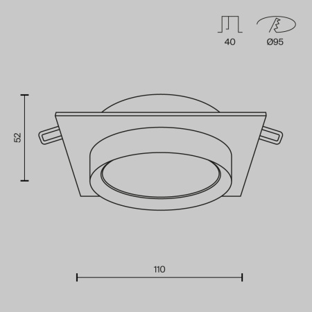 Встраиваемый светильник 1*GX53 15Вт Черно-белый IP20 Downlight DL086-GX53-SQ-BW Technical Maytoni