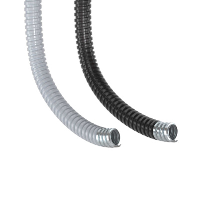 Металлорукав DN 20мм в герметичной ПВХ изоляции, Dвн 20,5 мм, Dнар 25,5, 50 м, цвет чёрный DKC