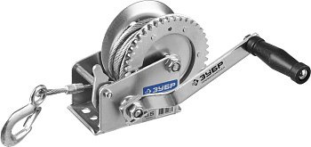 Лебедка ручная барабанная "Профессионал", тяговая, тросовая, 0,5т, 8м ЗУБР