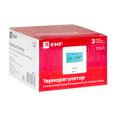 Термостат для теплых полов электронный 16 A 230В с датчиком пола Proxima EKF Термостат для теплых полов электронный 16 A 230В с датчиком пола Proxima EKF