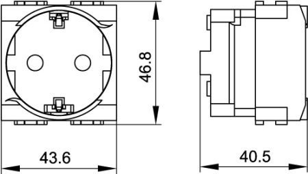 Электрическая розетка с заземлением, со шторками, белая, 2мод. DKC