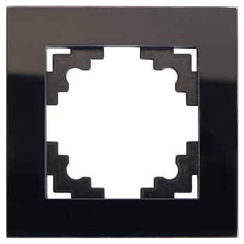 Рамка 1-местная, стекло, STEKKER GFR00-7001-05, серия Катрин, черный