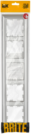 BRITE Рамка 5-мест. РУ-5-Бр алюм./алюм. IEK