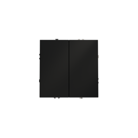 Проходной переключатель встраиваемый Voltum S70 двухклавишный 10А, (черный матовый)