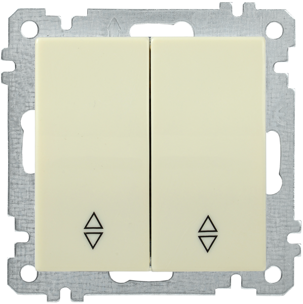 Выключатель 2-клавишный проходной ВС10-2-2-Б 10А BOLERO кремовый IEK