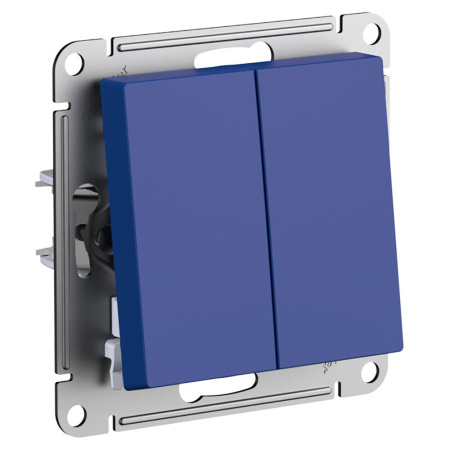 ATLASDESIGN Выключатель 2-клавишный с самовозвратом 10А, аквамарин Schneider Electric