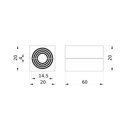 Модуль кабельный 20х20 мм, D = 4-14,5 мм DKC