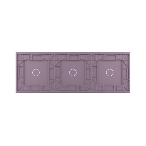Панель для трех сенсорных выключателей, 3 клавиши (1+1+1), цвет розовый, стекло Livolo фото 4