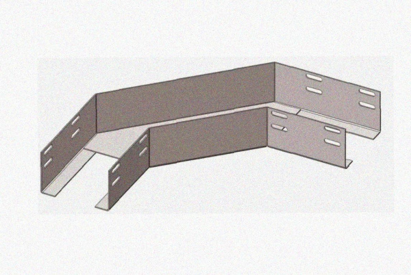Лоток угловой замковый перфорированный КГЗ 150х110-90 УХЛ1 поворот на 90, горячее цинкование, S1,0