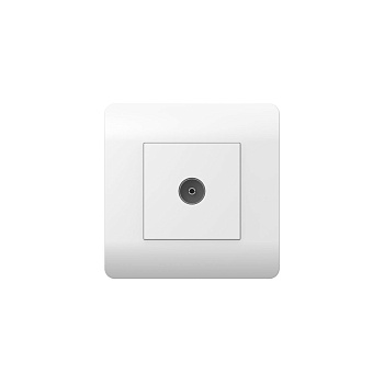 Розетка антенная одиночная TV коннектор, белый NEW3-E CHINT