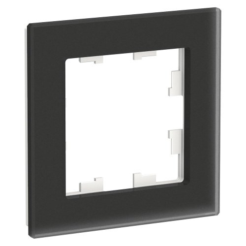 ATLASDESIGN NATURE Рамка горизонт/вертик 1 пост матовое стекло  черный IP20 Schneider Electric