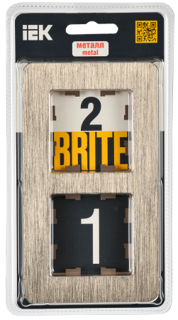 BRITE Рамка 2-мест. РУ-2-1-Бр металл шамп. RE AL IEK