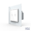 Двухклавишный проходной сенсорный выключатель Module с функцией радиоуправления, цвет белый Livolo