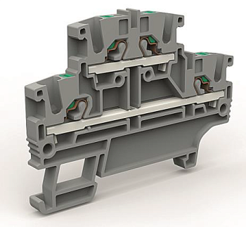 Двухуровневая клемма на 2,5 кв.мм синяя DKC