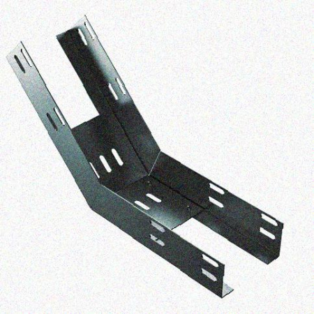 Лоток перфорированный КП 50х50-45 УХЛ1 для поворота трассы вверх на 45, оцинкованный лист S1,5