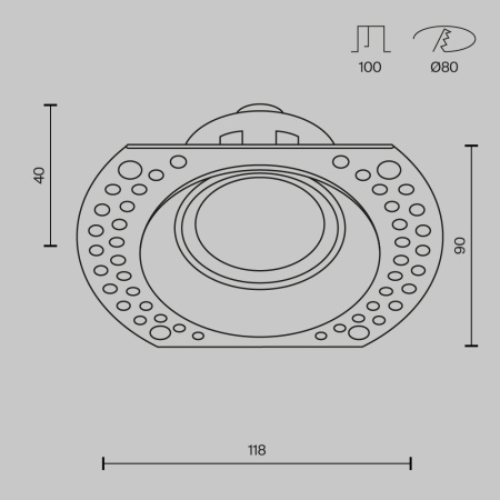 Встраиваемый светильник 1*GU10 50Вт Белый IP20 Downlight DL042-01-RD-W Technical Maytoni
