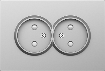 Donel S08 сталь накладка для розетки 2-й без заземления, со шторками 16A 250 В~,серия DB