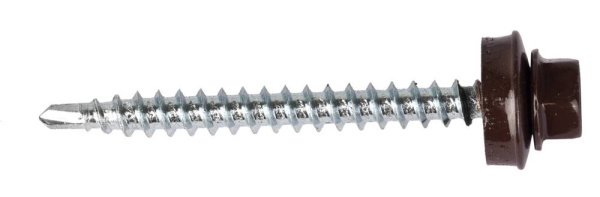 Саморезы СКД кровельные, RAL 8017 шоколадно-коричневый, 50 х 4.8 мм, 250 шт, для деревянной обрешетки, Профессионал ЗУБР