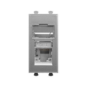 Компьютерная розетка RJ-45 модульная, кат. 6 экранированная,"Avanti","Закаленная сталь", 1 модуль DKC