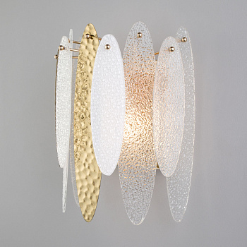 Настенный светильник с декором 1*E14 60Вт золотой IP20 Canaria (326/1 золото) Bogate's