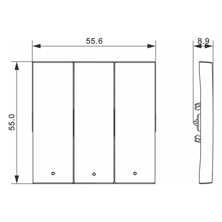 Donel A07 глянцевый белый клавиша 3-я с подсветкой, серия DB