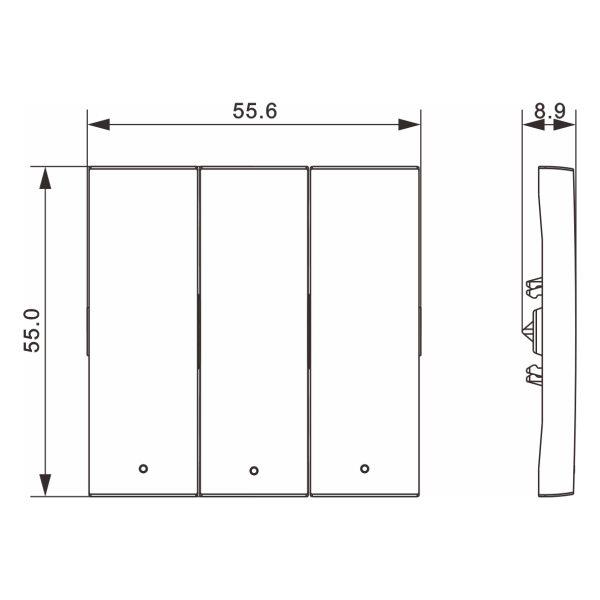 Donel A07 шампань клавиша 3-я с подсветкой, серия DB