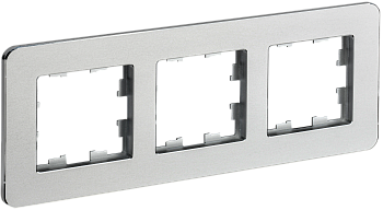 BRITE Рамка 3-мест. РУ-3-1-Бр металл алюм. RE IEK
