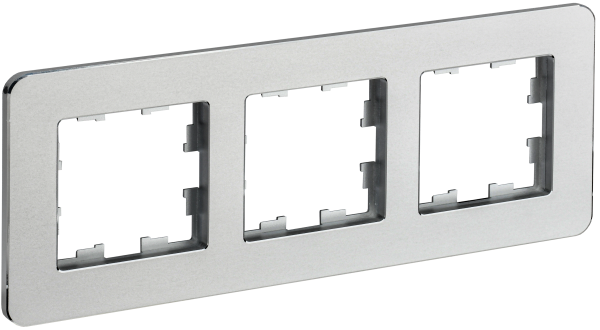 BRITE Рамка 3-мест. РУ-3-1-Бр металл алюм. RE IEK