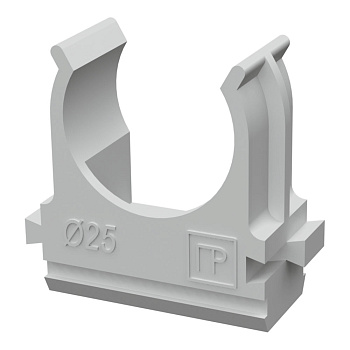 Крепеж-клипса для труб АБС-пластик в п/э d25 мм (100шт/1000шт уп/кор) Промрукав