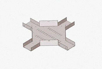 Лоток крестообразный замковый перфорированный КМЗ 400х60 УТ1,5, горячее цинкование S1,2