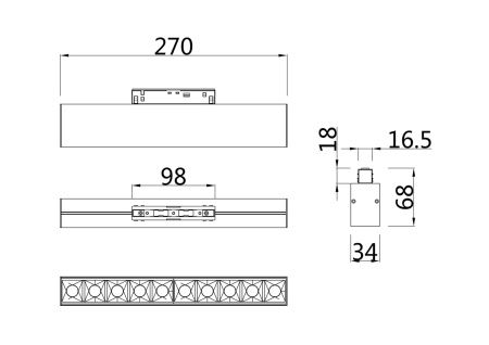 Светильник трековый 20Вт 3000K Белый IP20 Points TR014-2-20W3K-W Technical