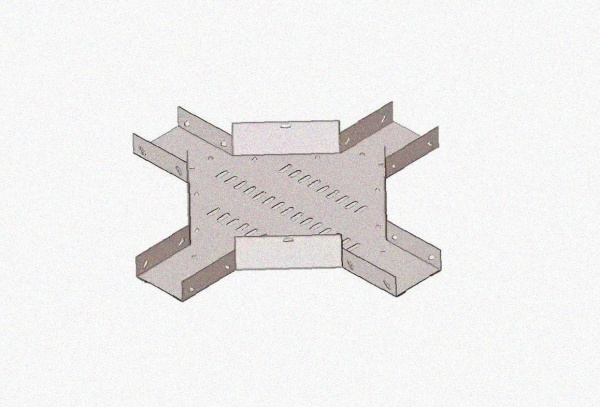 Лоток крестообразный замковый перфорированный КМЗ 400х60 УТ1,5, горячее цинкование S1,2