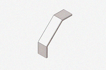 Крышка лотка замкового КЛСЗ 300х50-90 УТ1,5 для поворота трассы вниз на 90, оцинкованный лист, S1,0