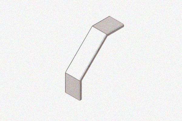 Крышка лотка замкового КЛСЗ 300х50-90 УТ1,5 для поворота трассы вниз на 90, оцинкованный лист, S1,0