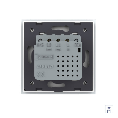 Двухклавишный сенсорный выключатель Module с функцией радиоуправления, цвет белый Livolo