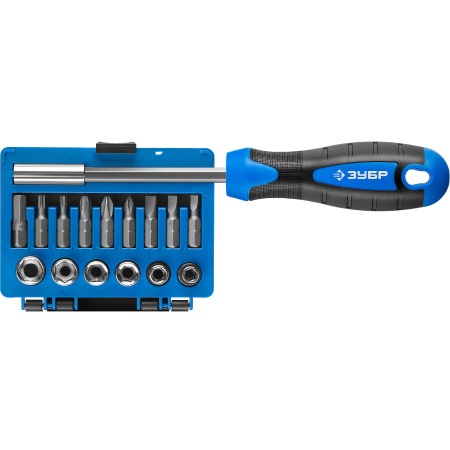 Профессионал-Б16 набор: отвертка-битодержатель с насадками 16 шт ЗУБР