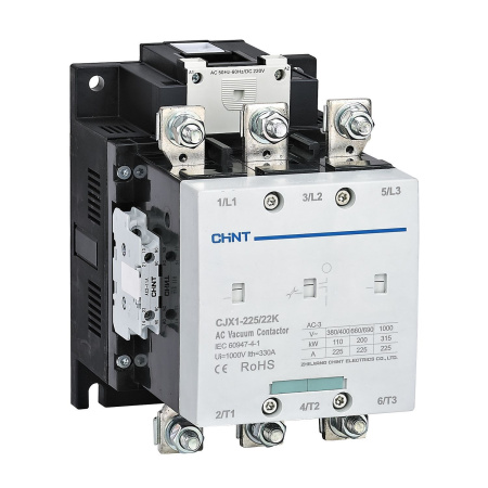 Контактор вакуумный CJX1-225/22K 225А(АС3) 2НО+2НЗ AC/DC 220В 50/60Гц CHINT