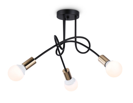 Потолочный светильник в стиле лофт TR80415/3 BK/GD черный/золото E27/3 max 60W D670*370 Ambrella Light