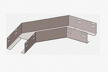 Лоток угловой перфорированный КГ 100х65-90 УТ1,5 поворот на 90, горячее цинкование, S1,5