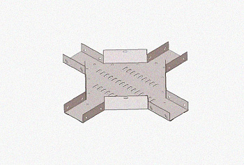 Лоток крестообразный замковый глухой КМЗГ 80х80 УТ1,5, горячее цинкование, S1,5