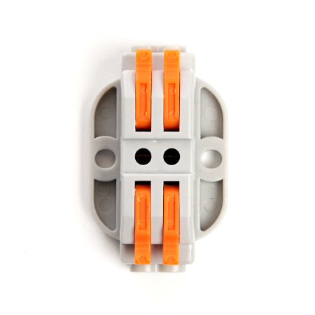 Клемма строительно-монтажная STEKKER для подключения фазных проводников 2 контактные группы, (1 ввод,1вывод на полюс) LD222-429