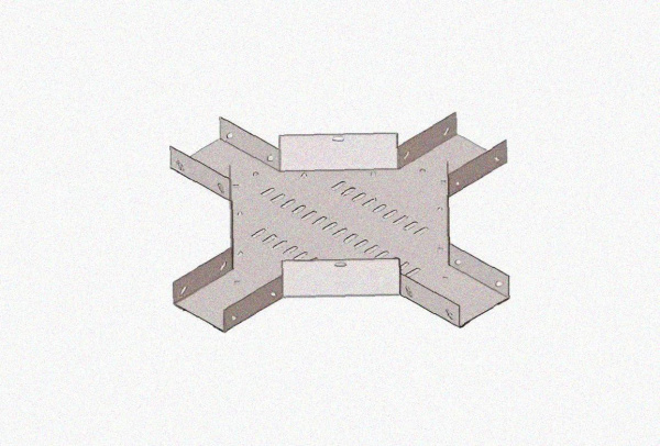 Лоток крестообразный замковый глухой КМЗГ 80х80 УТ1,5, горячее цинкование, S1,5