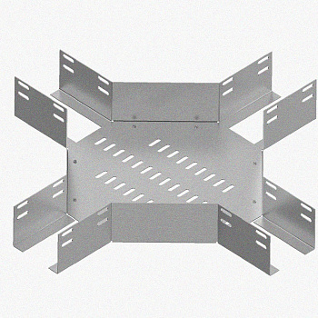 Лоток крестообразный перфорированный КМ 300х100 УТ1,5, горячее цинкование S1,5