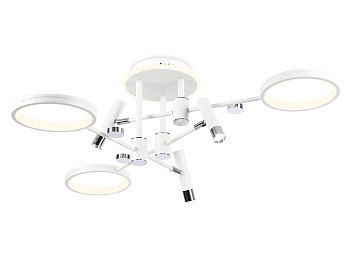 Потолочный светодиодный светильник с пультом управления FL51646/3+3 WH/CH белый/хром 76W 3000K-6400K D700*300 (ПДУ ИК) Ambrella Light