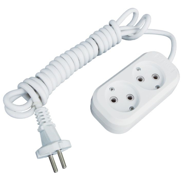 Удлинитель "Эксперт" 2 гнезда 2 метра 10А/2,2кВт без заземления ПВС 2х0,75 PROxima EKF