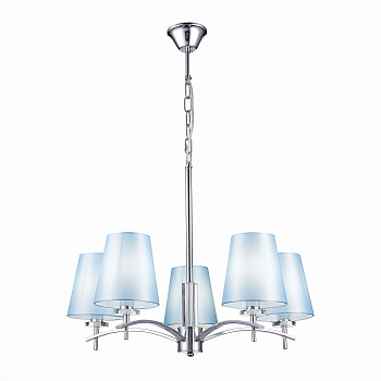 Люстра подвесная Хром/Светло-голубой E14 5*40Вт SLE105613-05 EVOLUCE