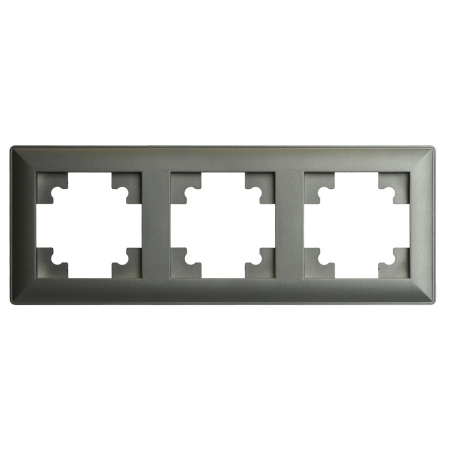 Рамка STEKKER, PFR00-7003-06 3-местная, серия Катрин, графит