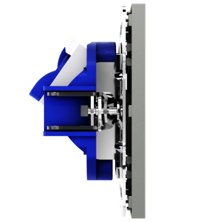 Розетка компьютерная встраиваемая Voltum S70 двойная RJ45+RJ45 КАТ.6, (сталь)