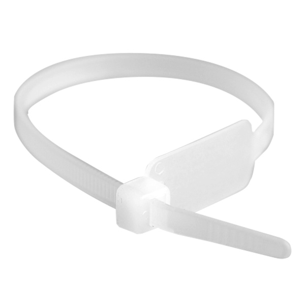 Хомут P6.6 маркировочный, белый 4,8x300, вертикальная табличка под замком 27x12,9 DKC