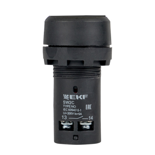 Кнопка SW2C-11 с фиксацией черная NO+NC PROxima EKF